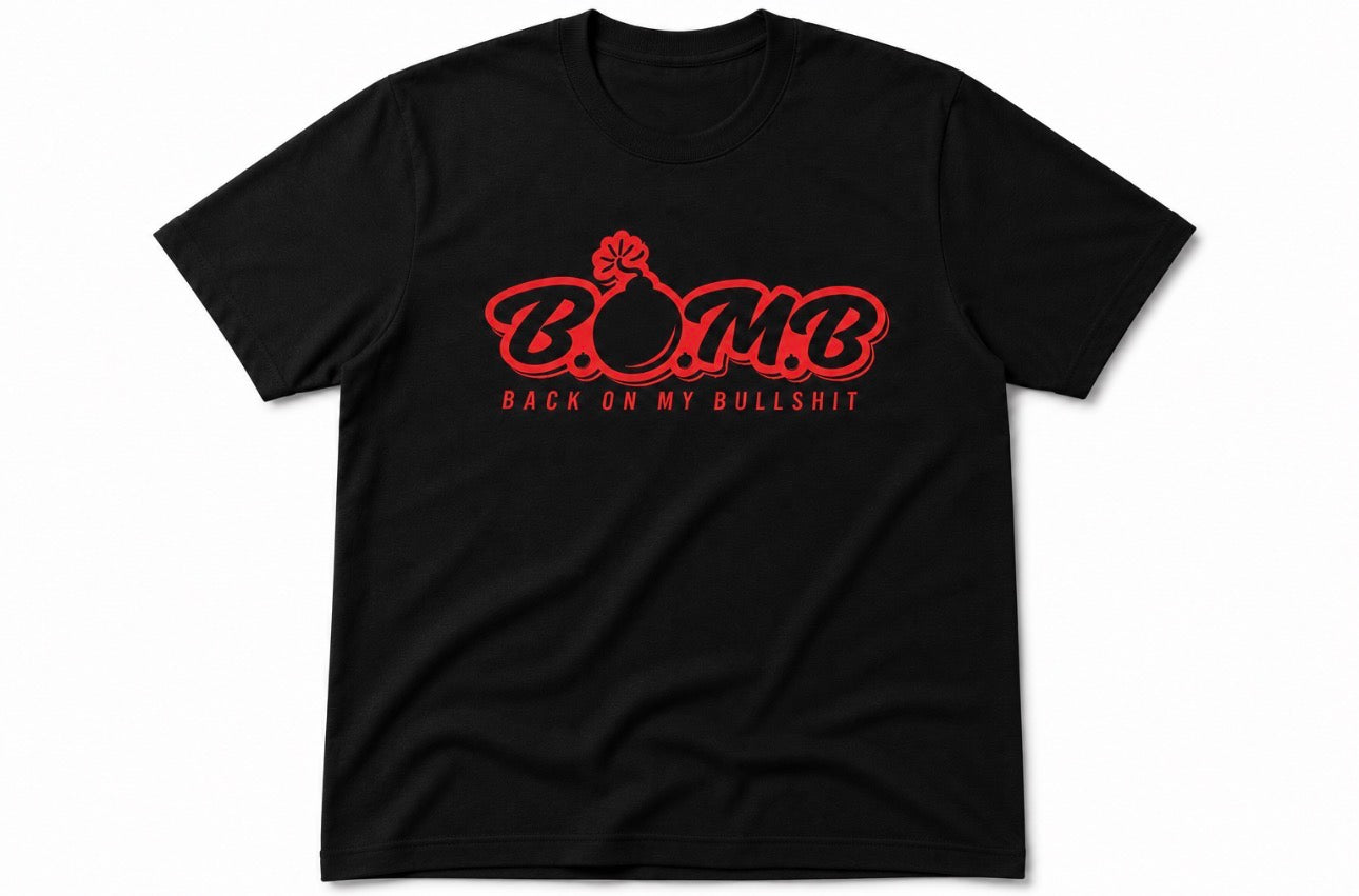 B.O.M.B Tee (White logo}