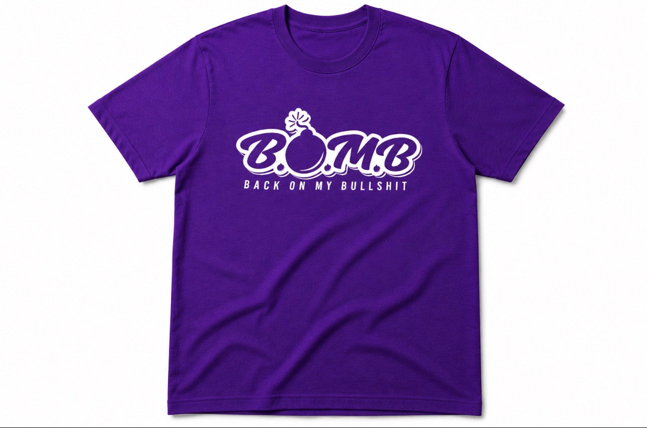 B.O.M.B Tee (White logo}