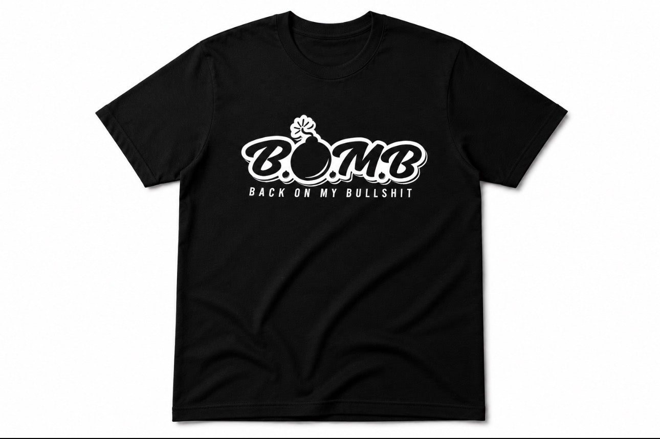 B.O.M.B Tee (White logo}