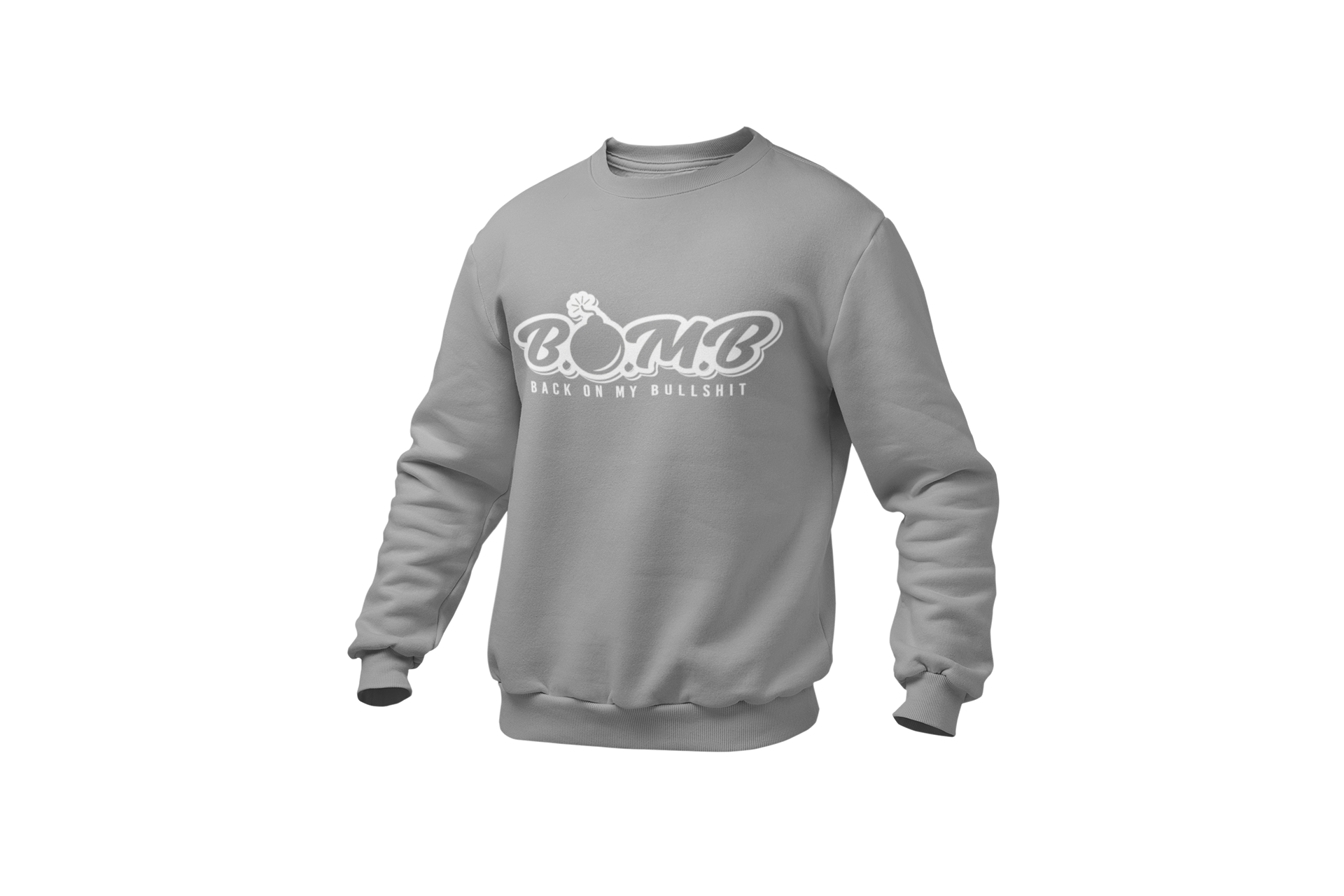 All White B.O.M.B Logo Sweatshirt