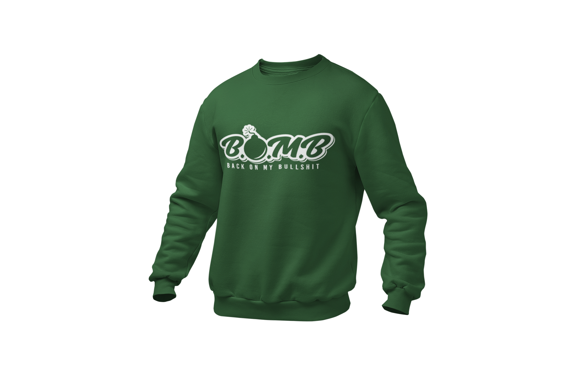 All White B.O.M.B Logo Sweatshirt