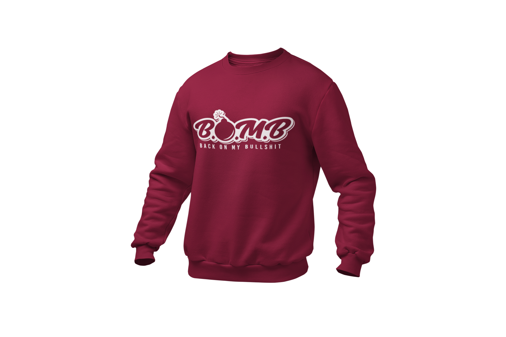 All White B.O.M.B Logo Sweatshirt