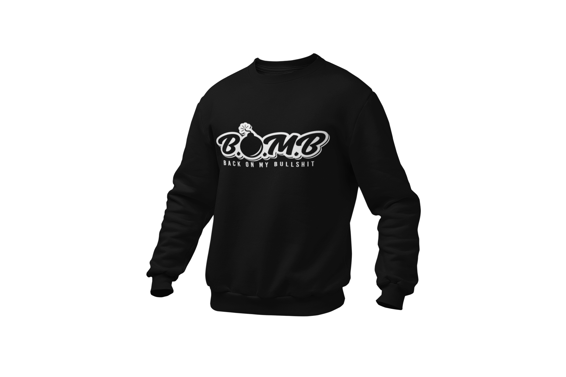 All White B.O.M.B Logo Sweatshirt