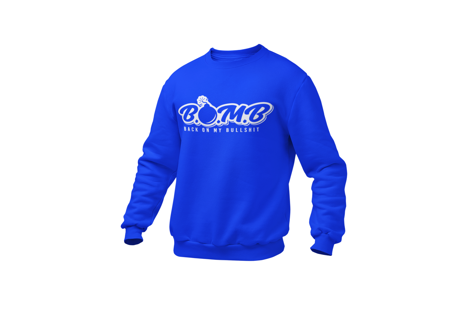 All White B.O.M.B Logo Sweatshirt