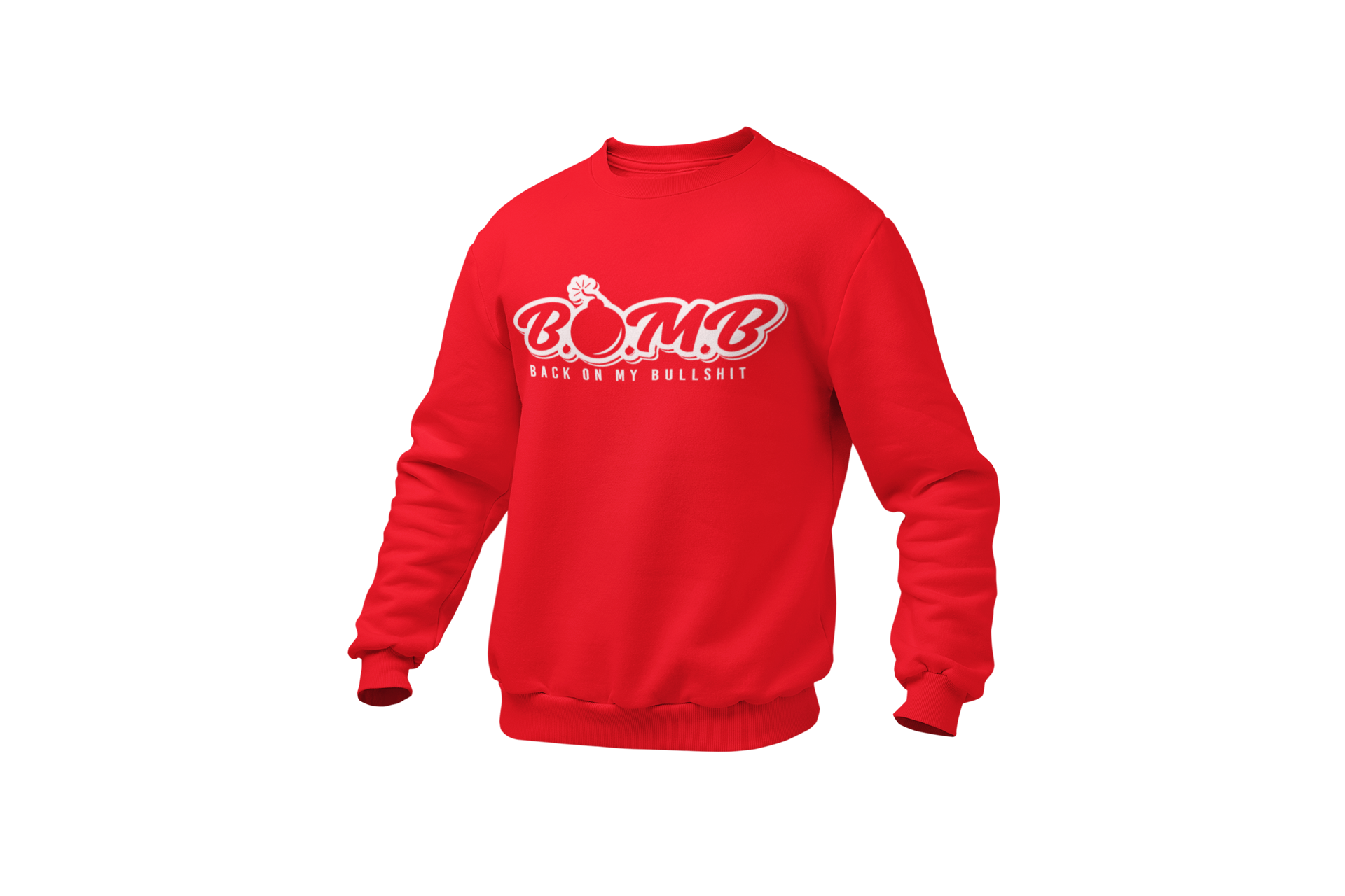 All White B.O.M.B Logo Sweatshirt
